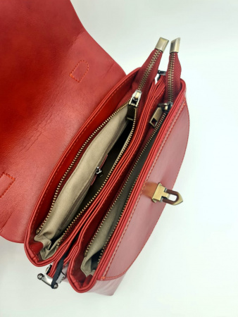 Сумка женская из натуральной кожи D2244Red-08