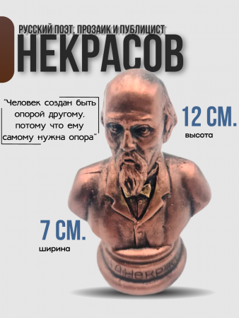 Бюст Некрасов Николай Алексеевич 102.56.3 бронза